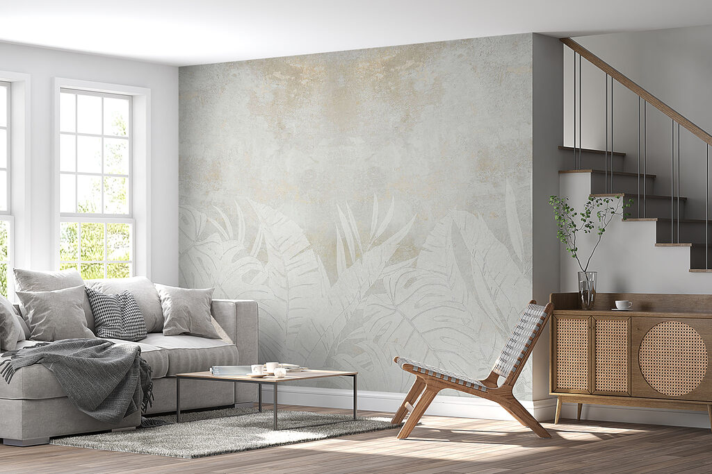 White background with leaves