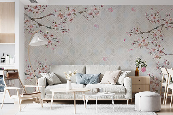 White and pink floral pattern