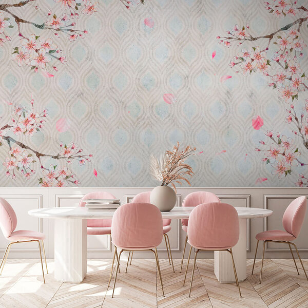 White and pink floral pattern
