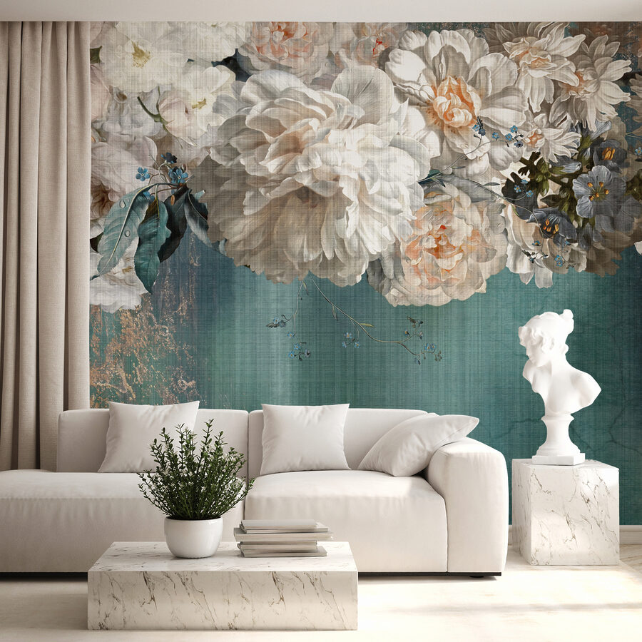 Pintura de flores blancas