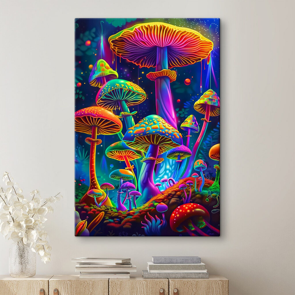 A colorful mushrooms in a forest A colorful mushrooms in a forest