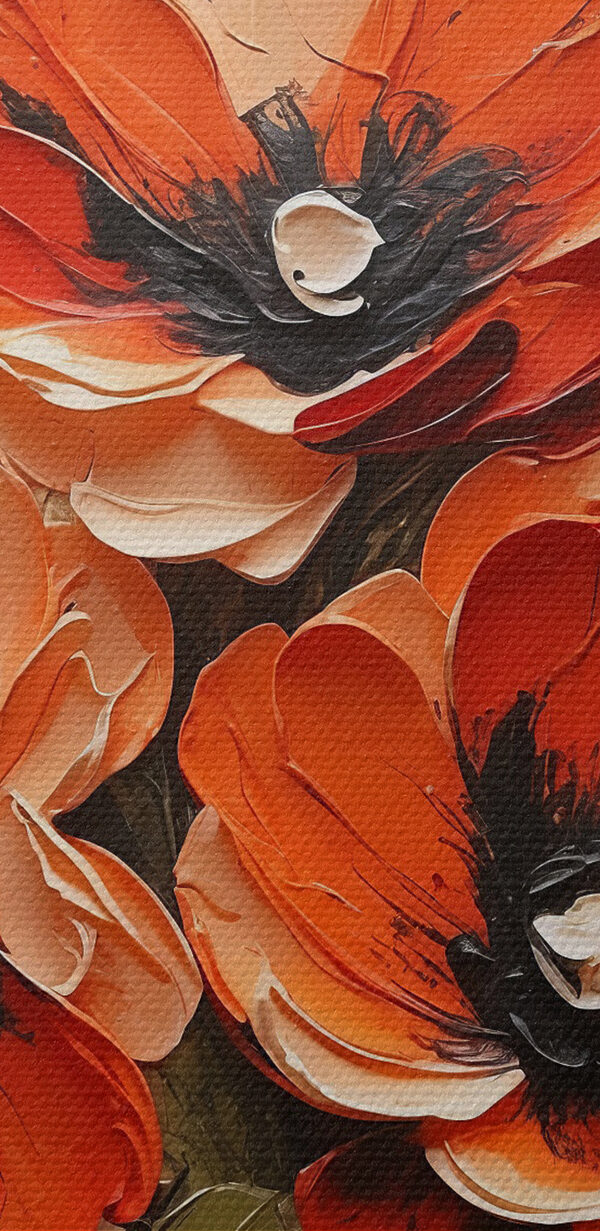 A painting of flowers in a vase A painting of flowers in a vase
