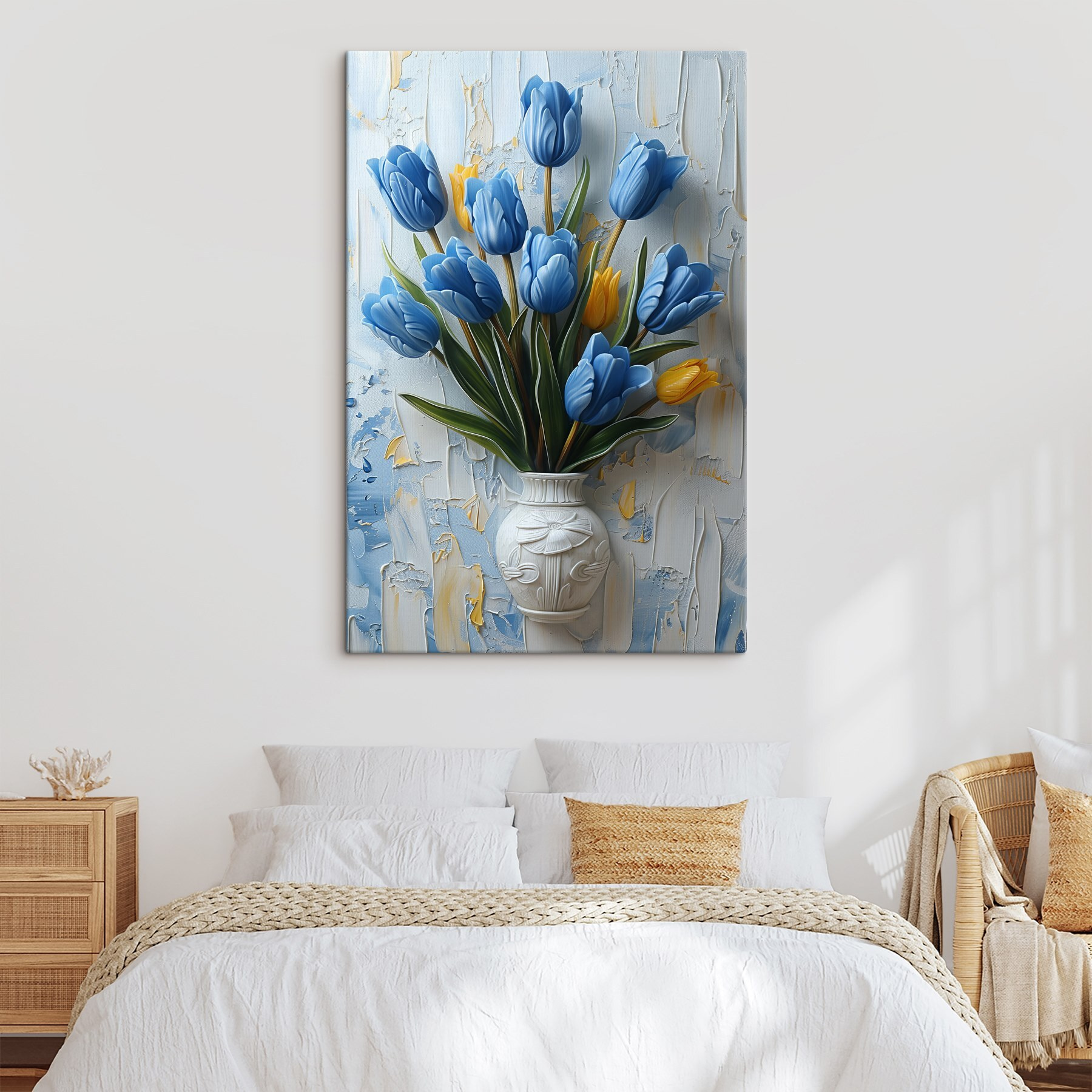 Vase of blue tulips Vase of blue tulips