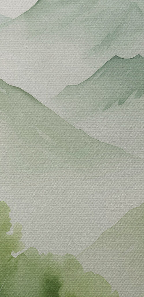 Painting of a mountain range