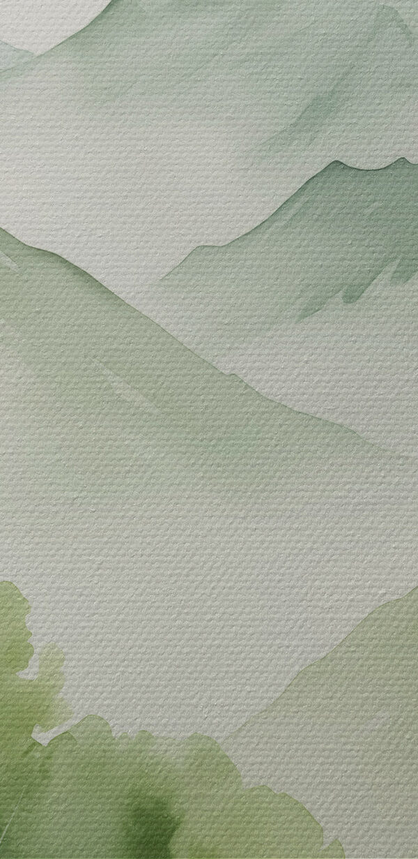 Painting of a mountain range