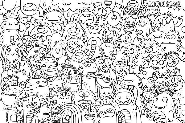 Grupo de monstruos de dibujos animados Grupo de monstruos de dibujos animados