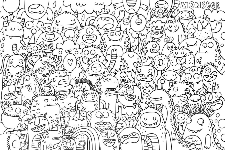 Grupo de monstruos de dibujos animados Grupo de monstruos de dibujos animados