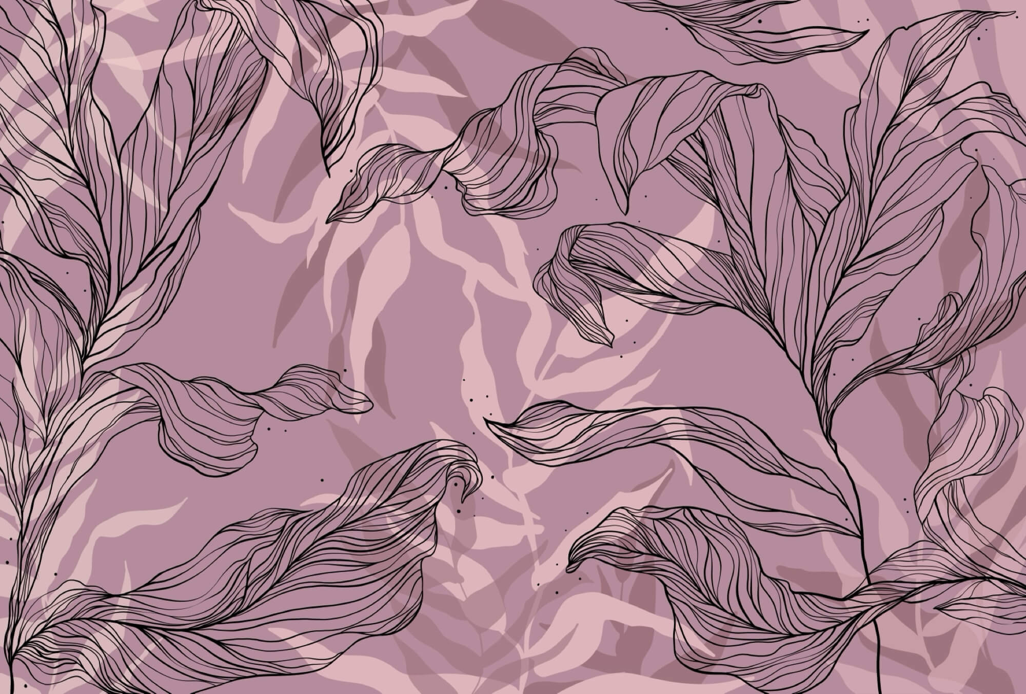 t00009v2p - Dibujo de hojas sobre fondo morado - tegory