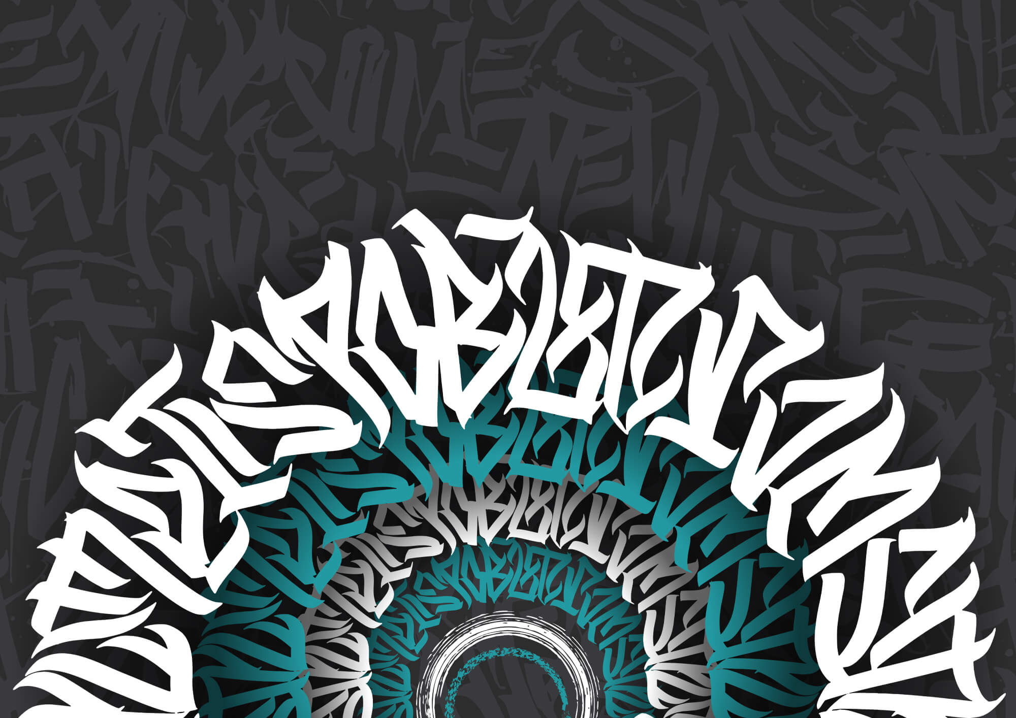 Graffiti blanco y azul sobre fondo negro t00012p - Graffiti blanco y azul sobre fondo negro - tegory