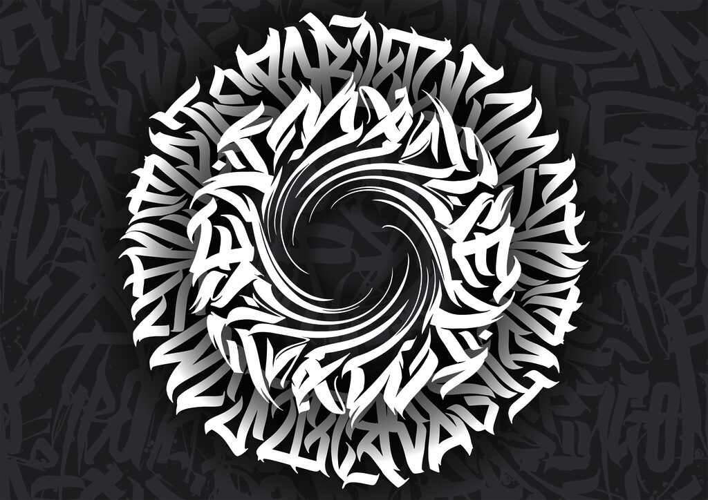 Patrón circular con letras Patrón circular con letras