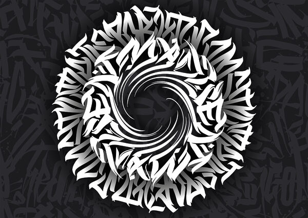 Patrón circular con letras Patrón circular con letras