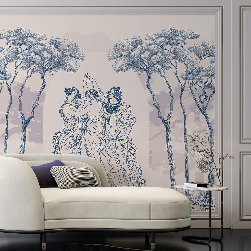 Grupo de personas bailando bajo los árboles