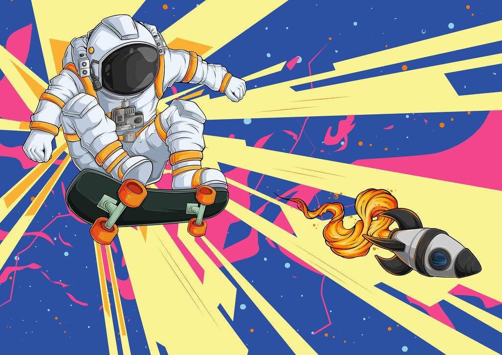 Un astronauta en monopatín Un astronauta en monopatín