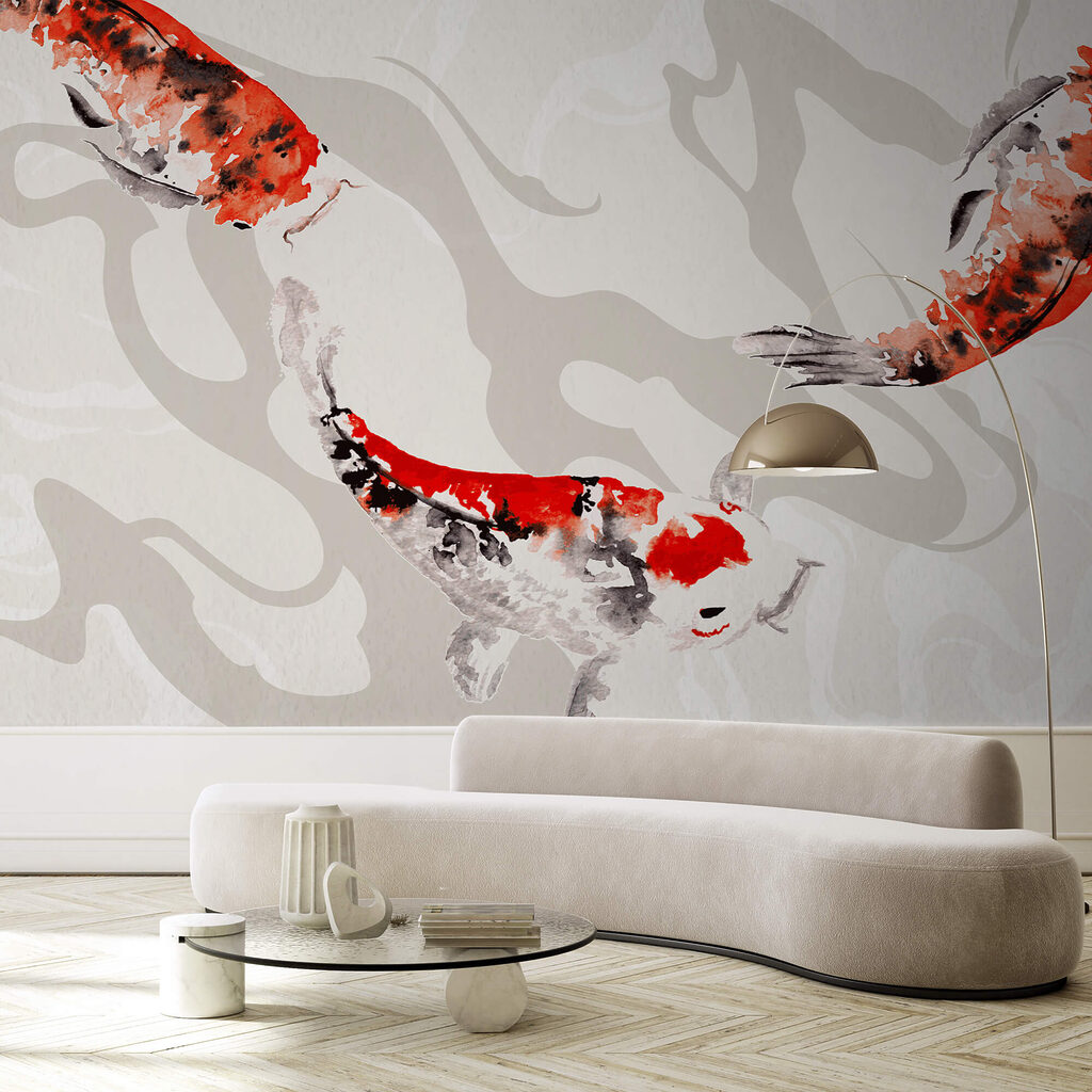 Pintura de peces nadando