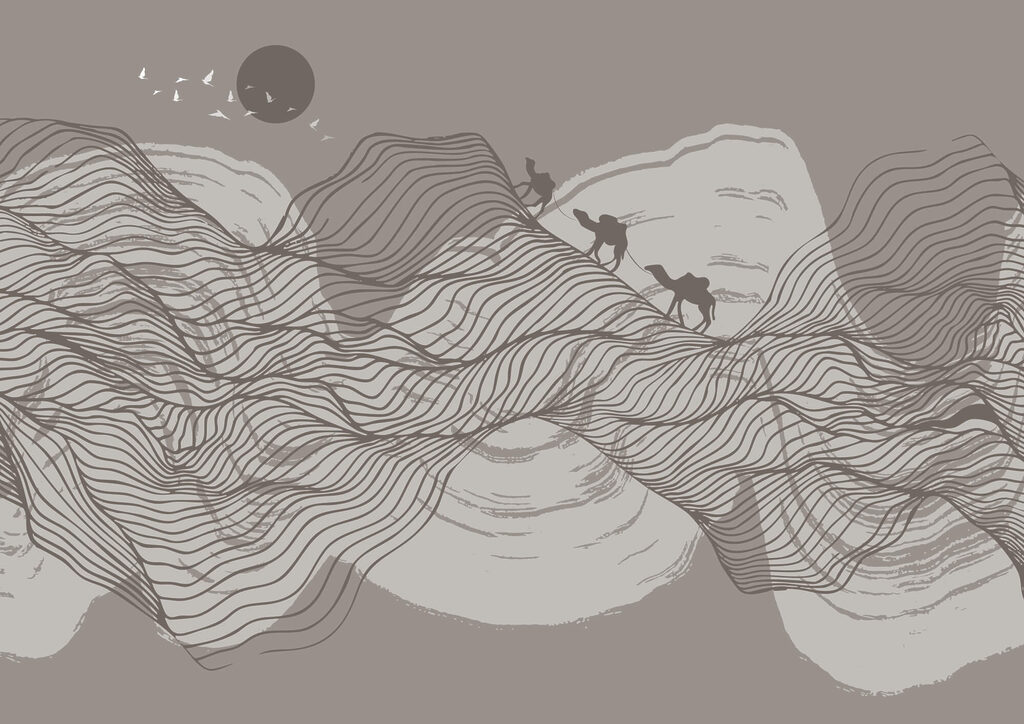 Dibujo de un paisaje desértico Dibujo de un paisaje desértico