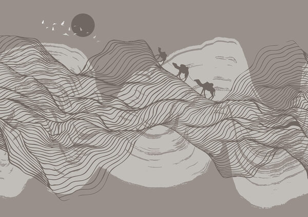 Dibujo de un paisaje desértico Dibujo de un paisaje desértico
