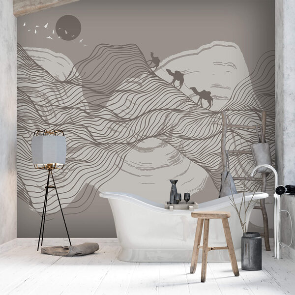 Dibujo de un paisaje desértico Dibujo de un paisaje desértico