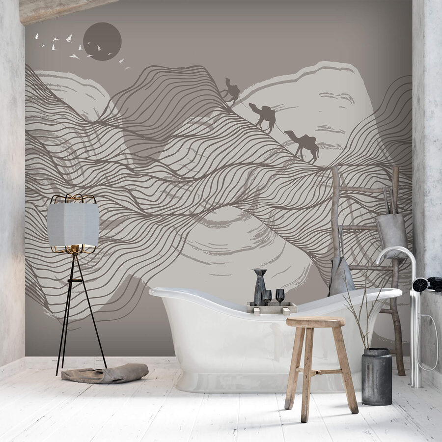 Fotomurales Dibujo de un paisaje desértico - Imagen 2