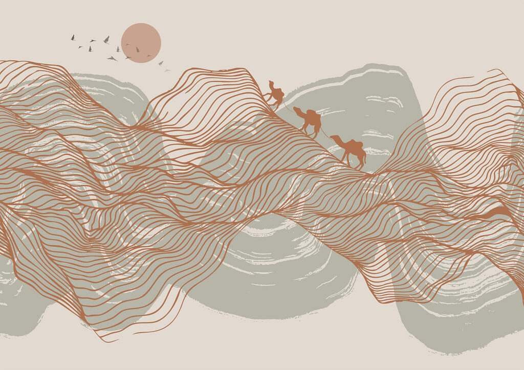 Dibujo de un paisaje desértico Dibujo de un paisaje desértico