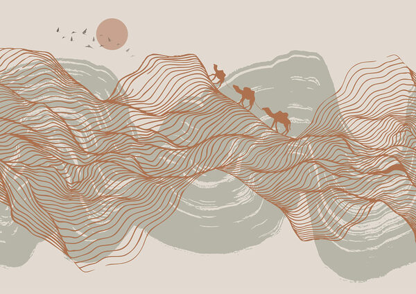 Dibujo de un paisaje desértico Dibujo de un paisaje desértico