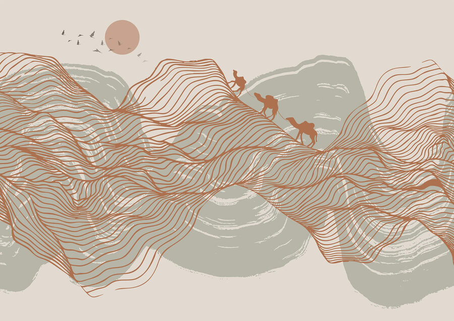 Dibujo de un paisaje desértico Dibujo de un paisaje desértico