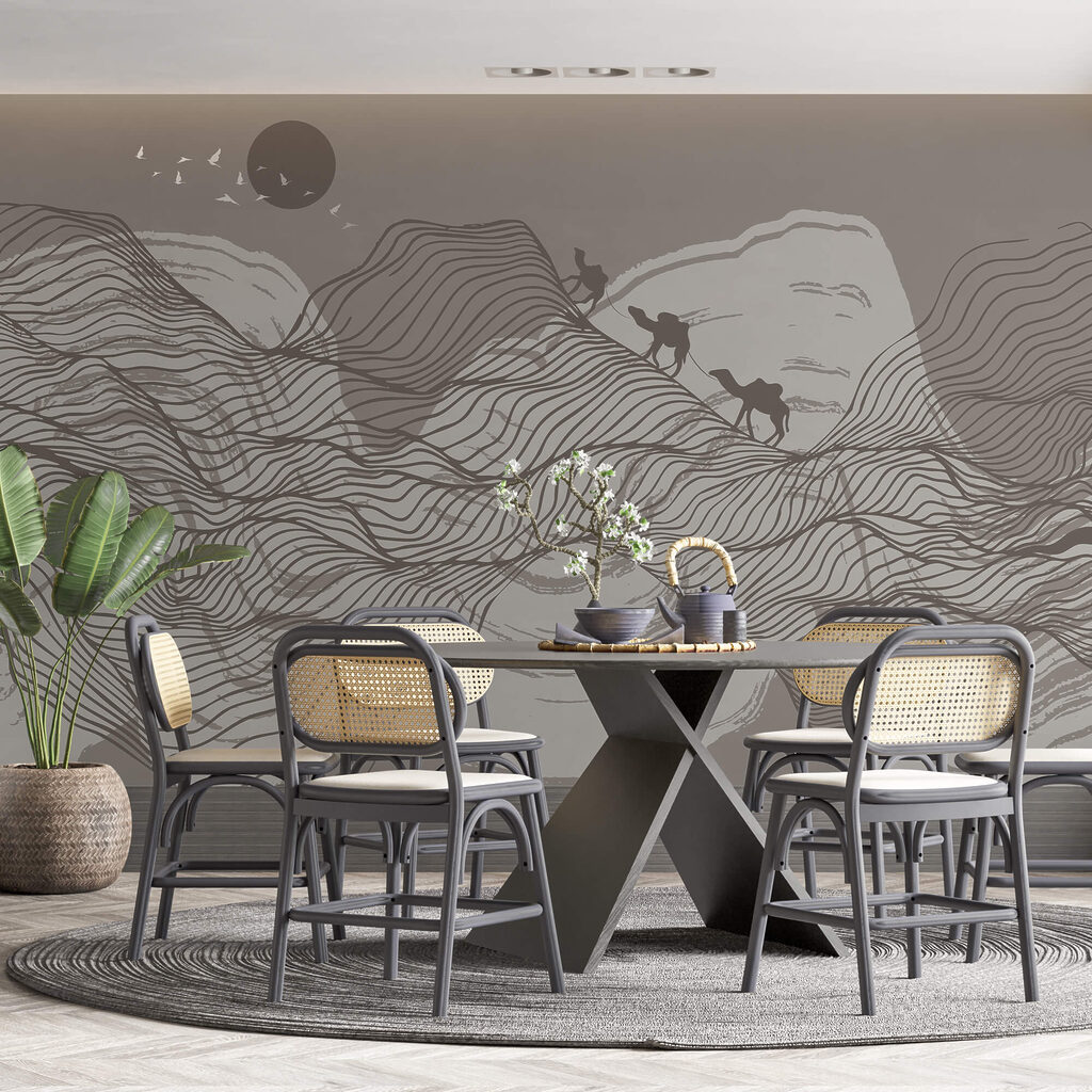 Dibujo de un paisaje desértico