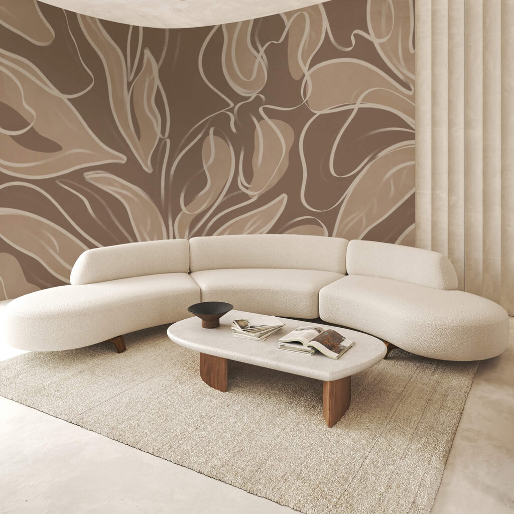 Formas orgánicas suaves en tonos neutros