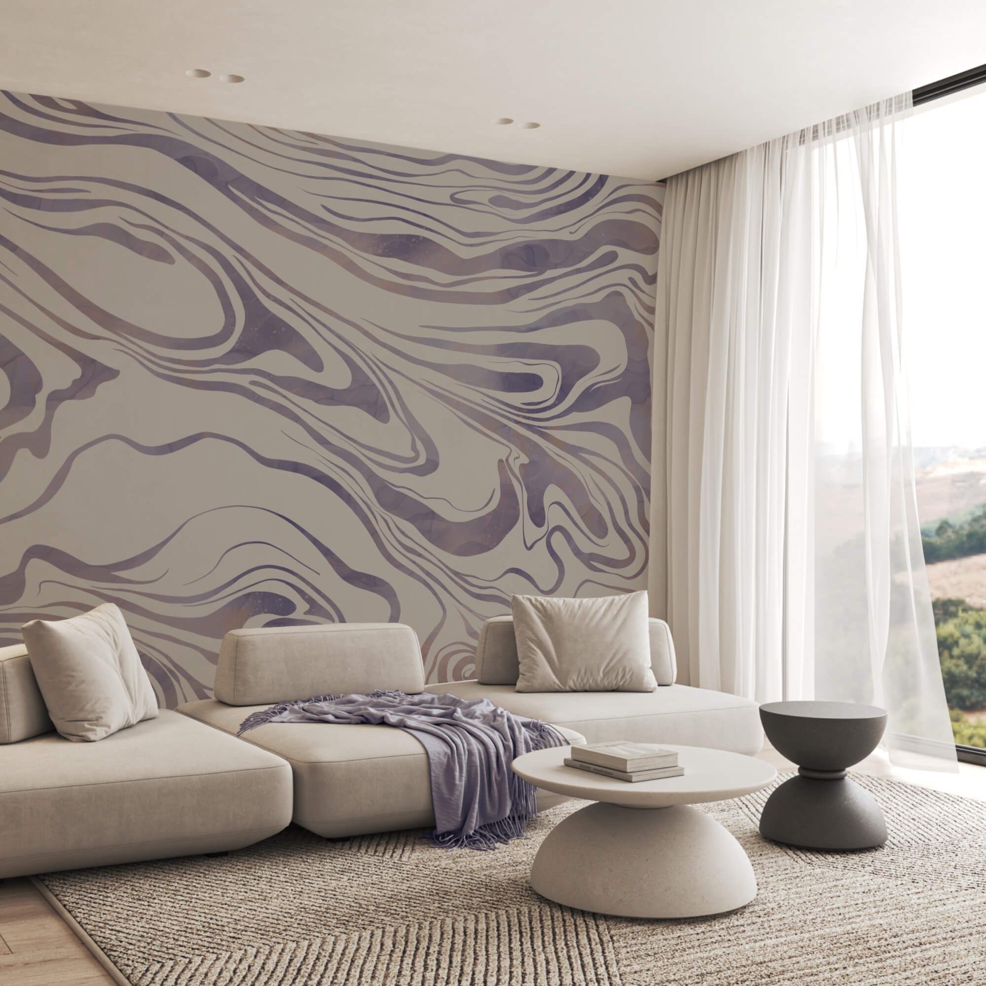 – Ondas abstractas sobre un fondo suave