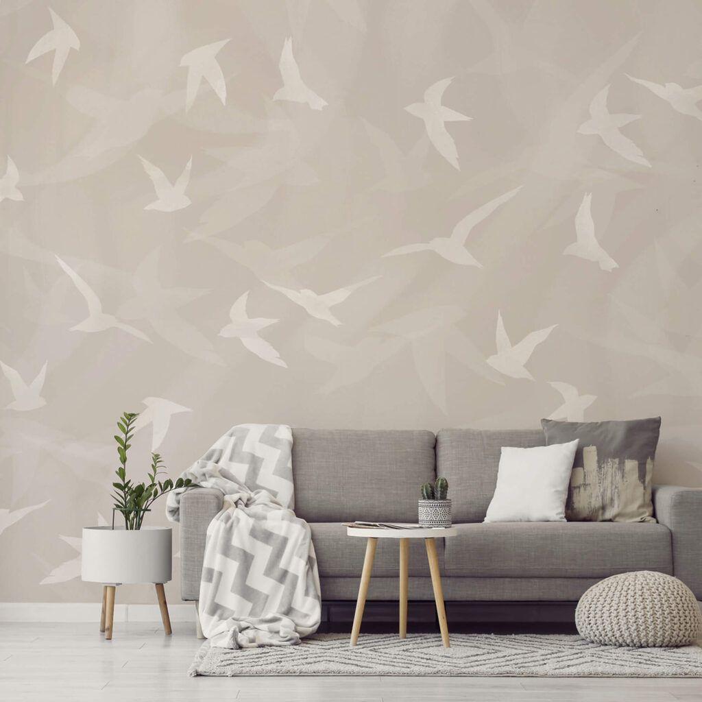 Pájaros blancos volando en el aire Pájaros blancos volando en el aire