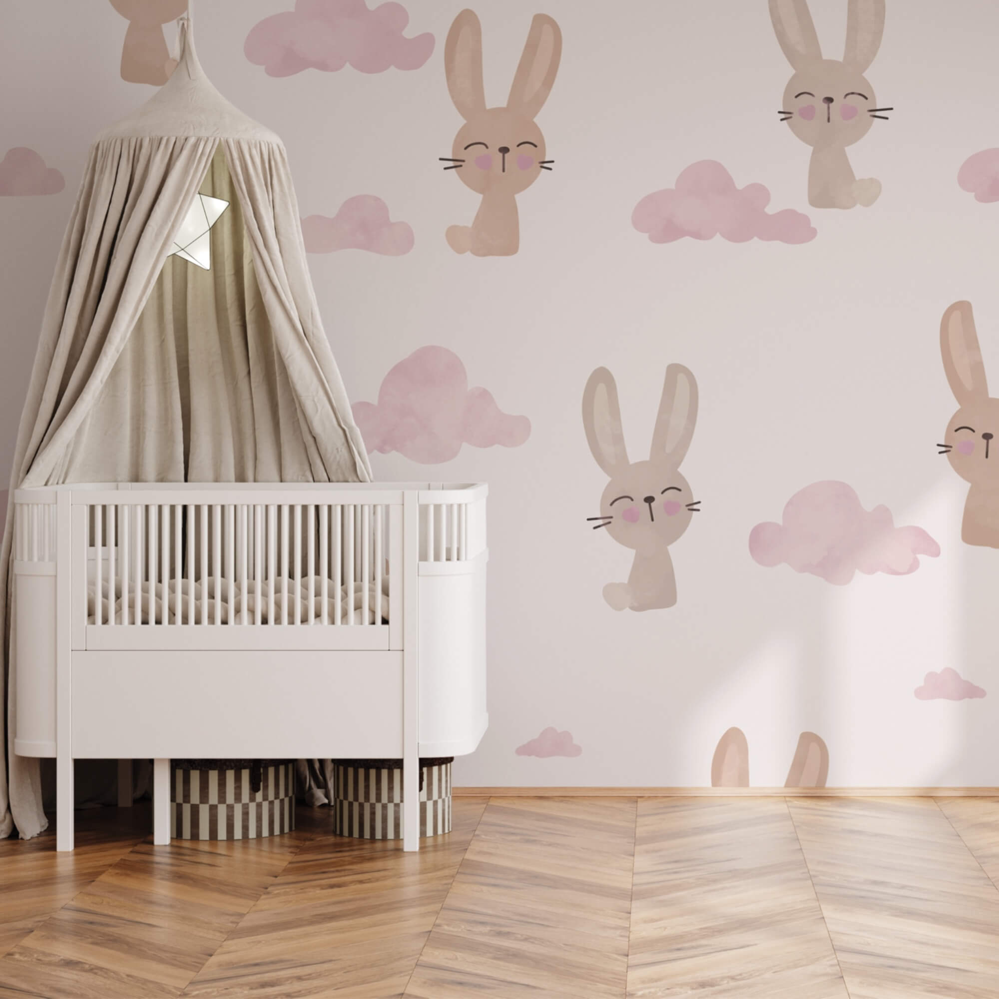 Patrón de conejos y nubes Patrón de conejos y nubes