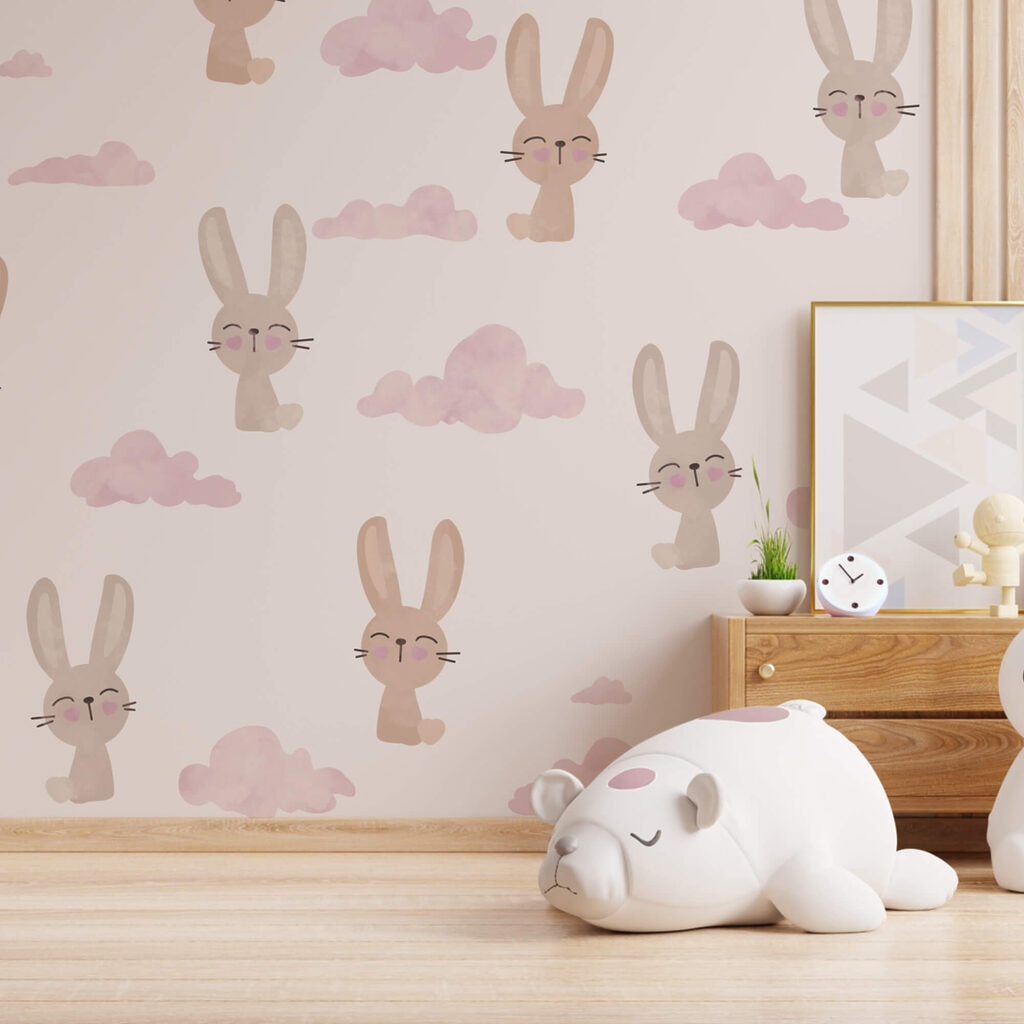 Patrón de conejos y nubes Patrón de conejos y nubes