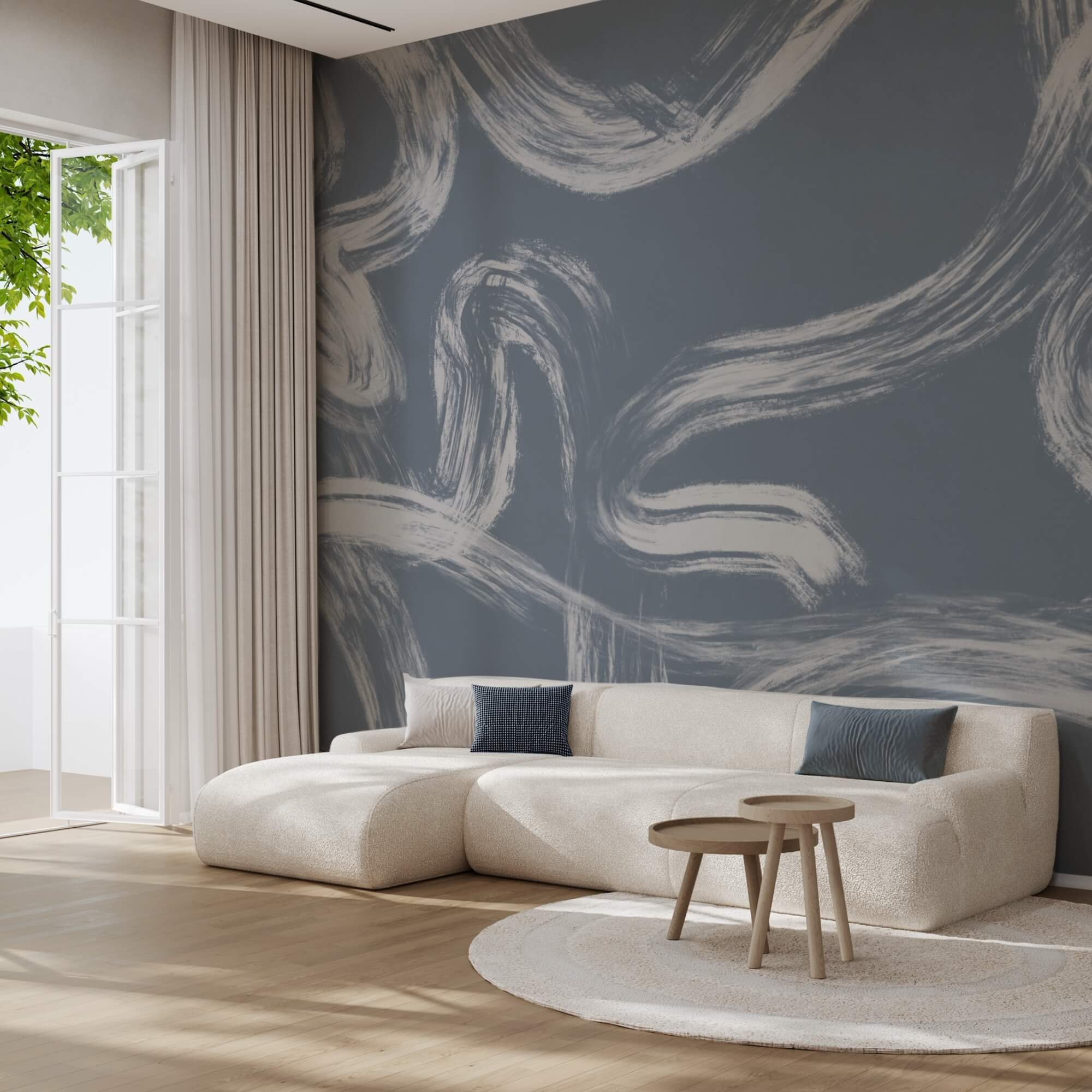 Estampado gris y blanco