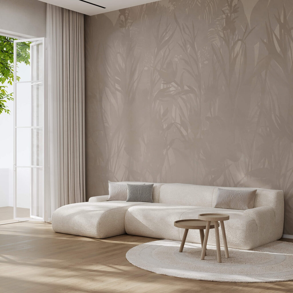 – Sutiles motivos botánicos en tonos suaves