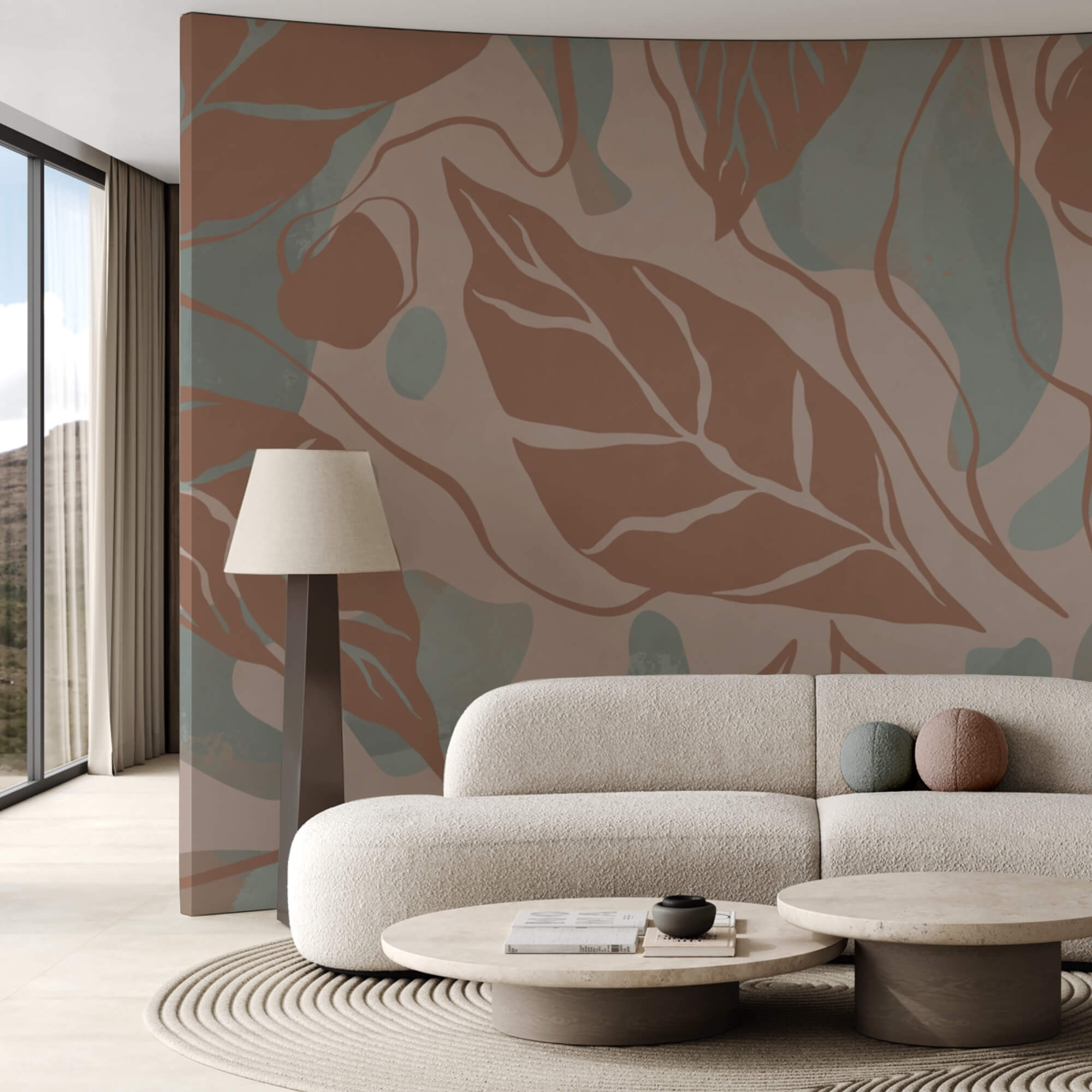 Patrón de hojas y burbujas