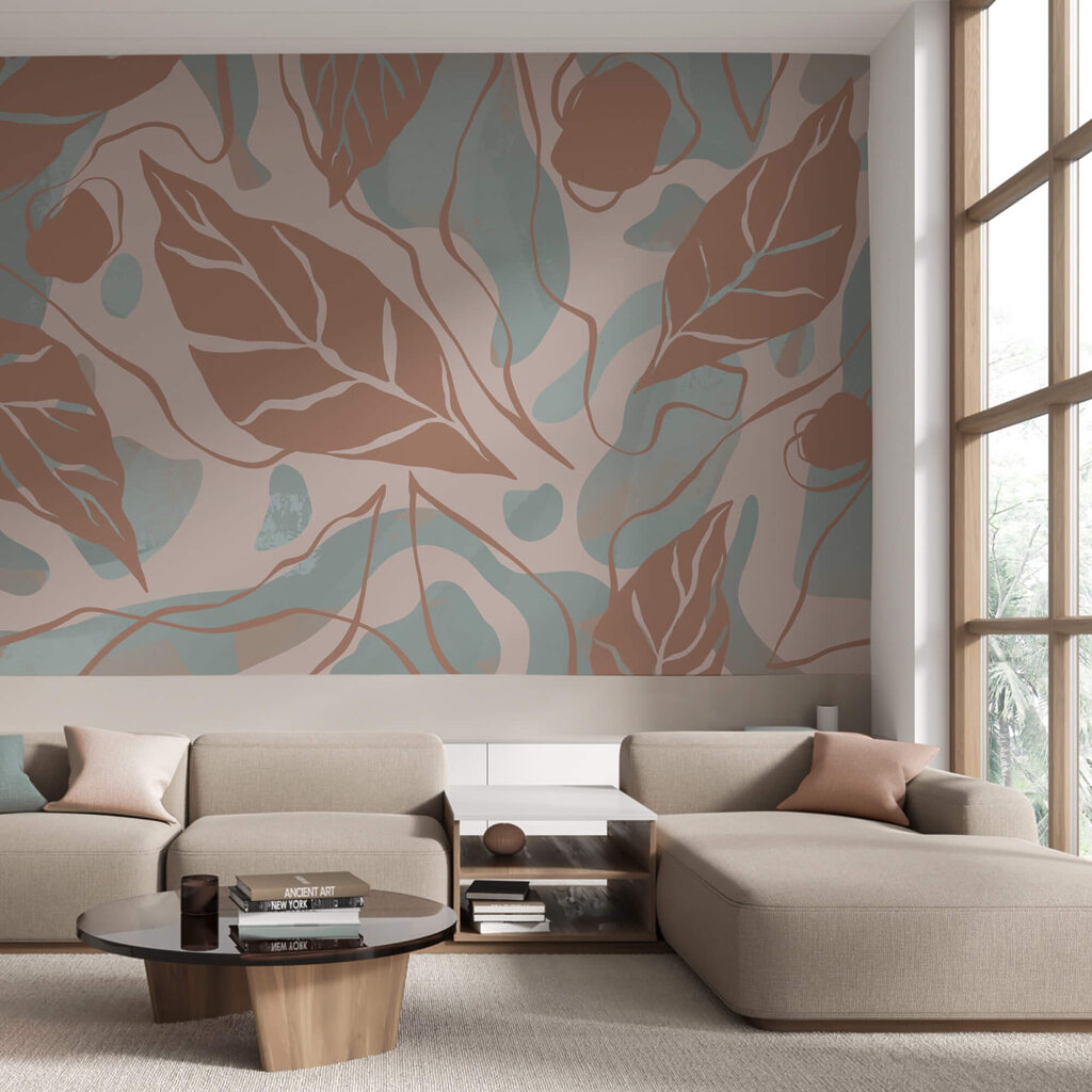 Patrón de hojas y burbujas