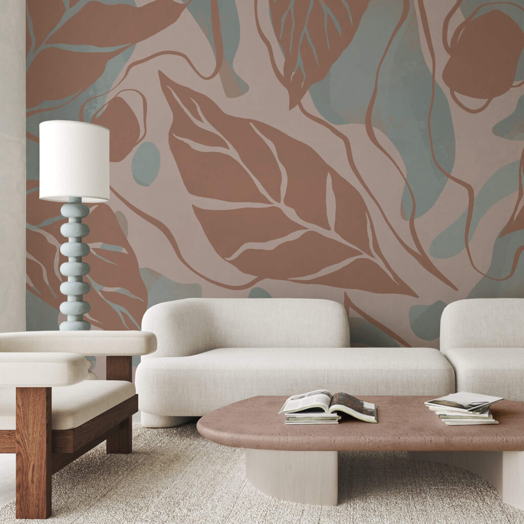 Patrón de hojas y burbujas