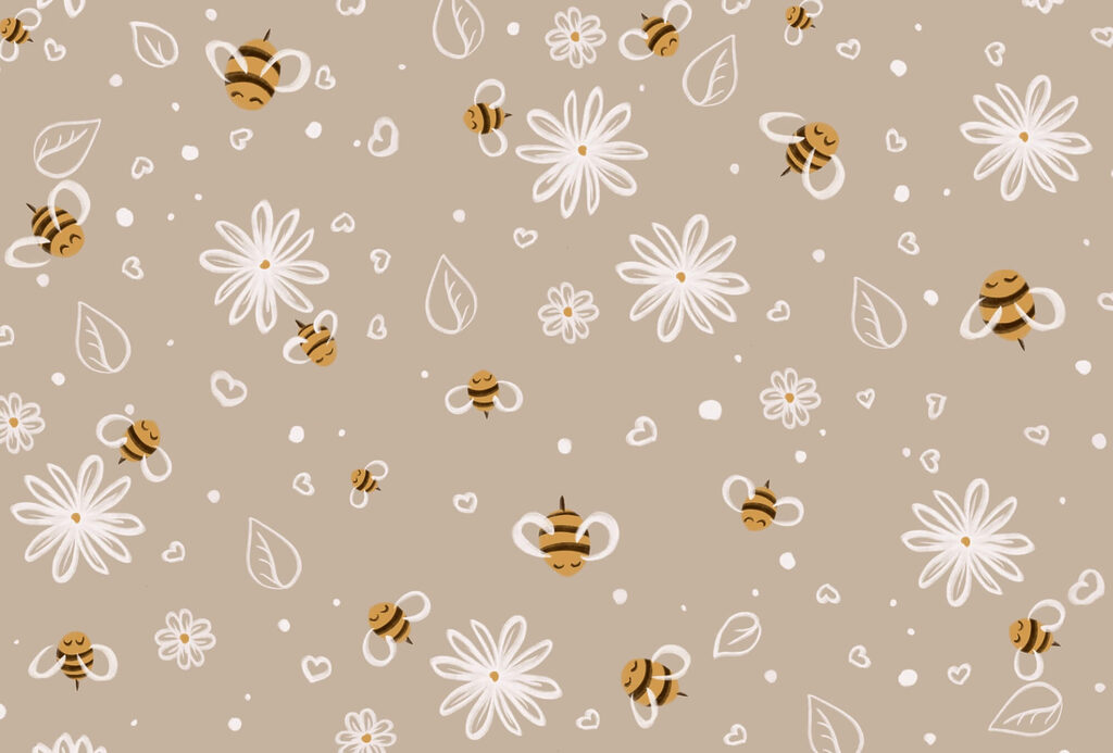 Patrón de abejas y flores Patrón de abejas y flores