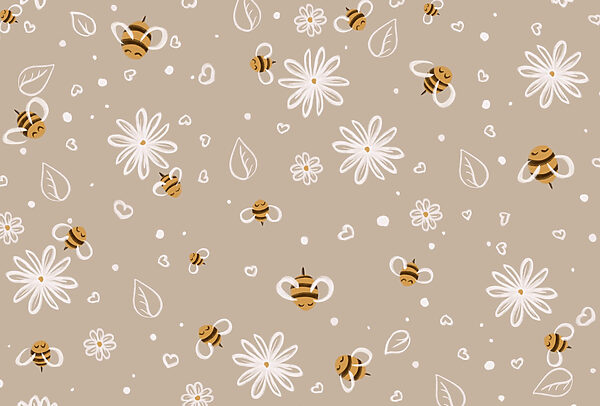 Patrón de abejas y flores Patrón de abejas y flores