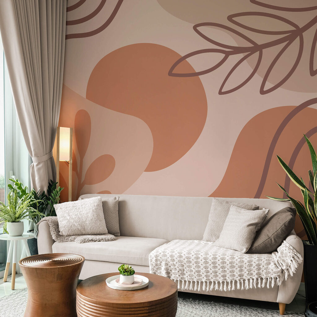 Formas abstractas en tonos tierra