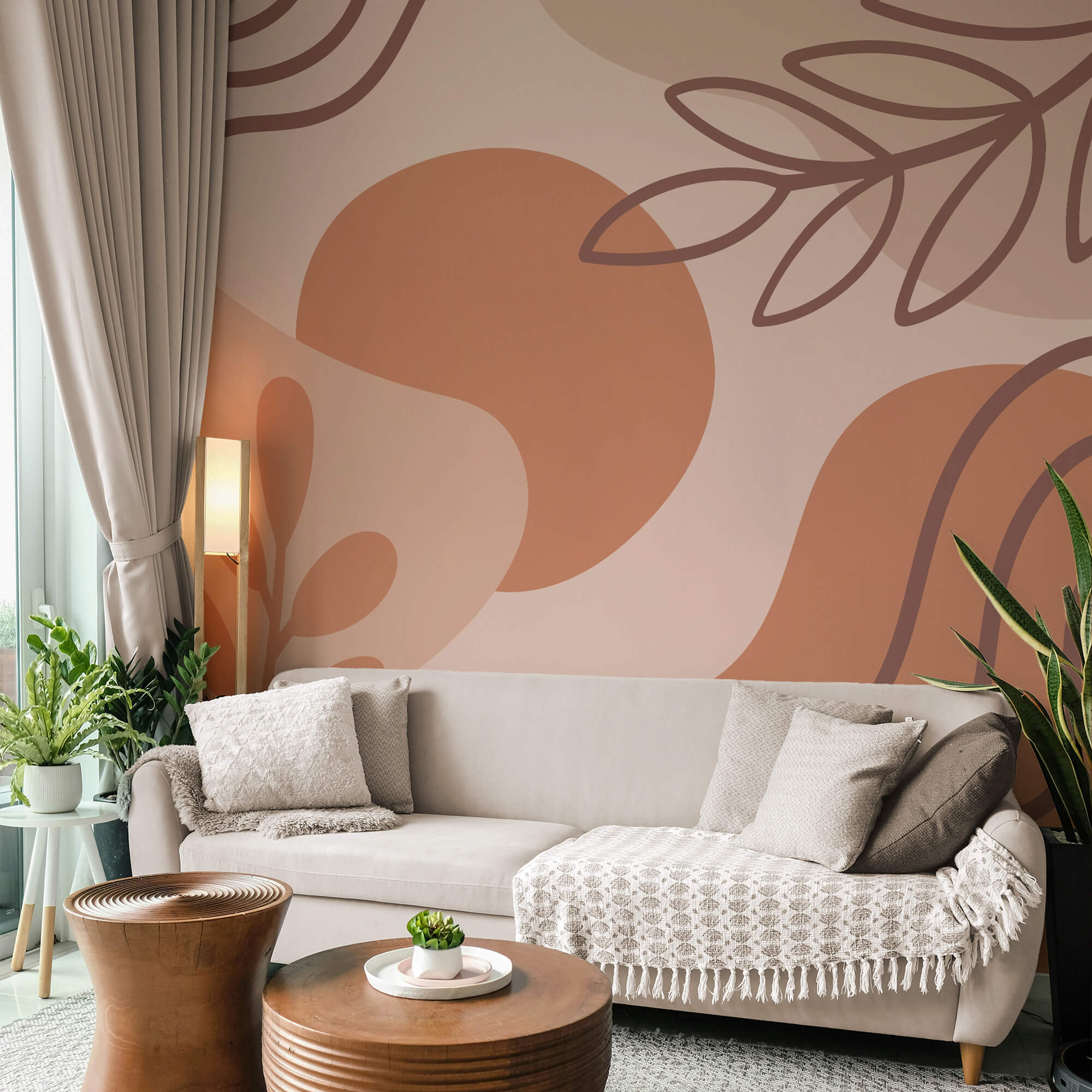 Formas abstractas en tonos tierra