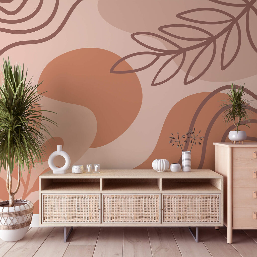 Formas abstractas en tonos tierra