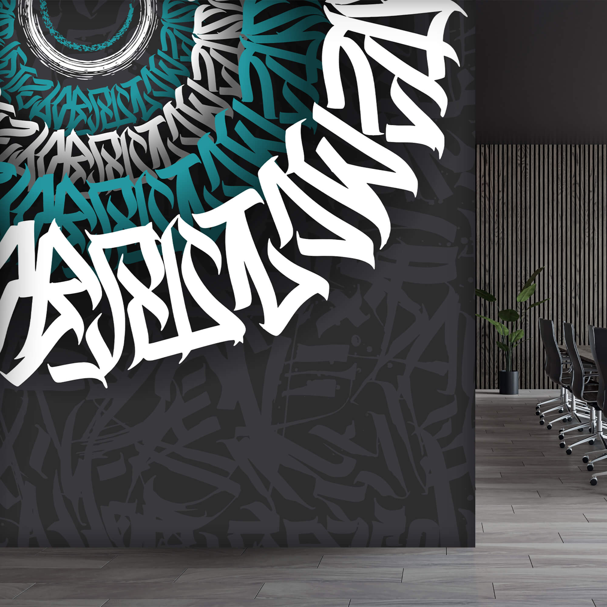 Graffiti blanco y azul sobre fondo negro Graffiti blanco y azul sobre fondo negro