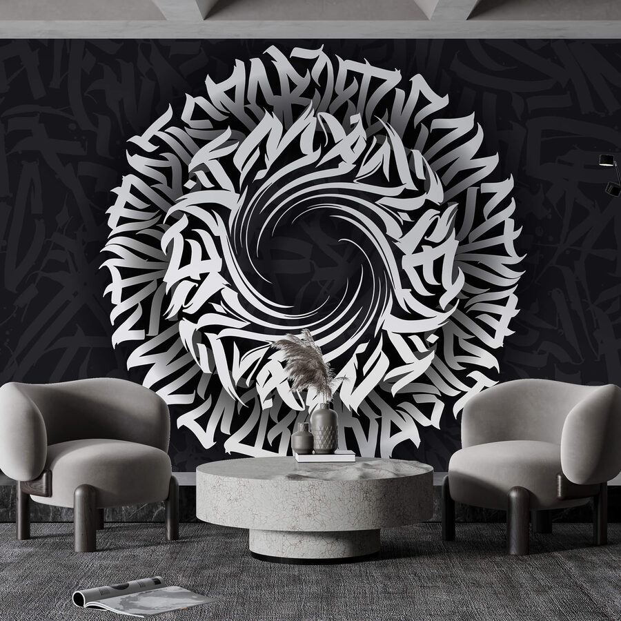 Patrón circular con letras Patrón circular con letras