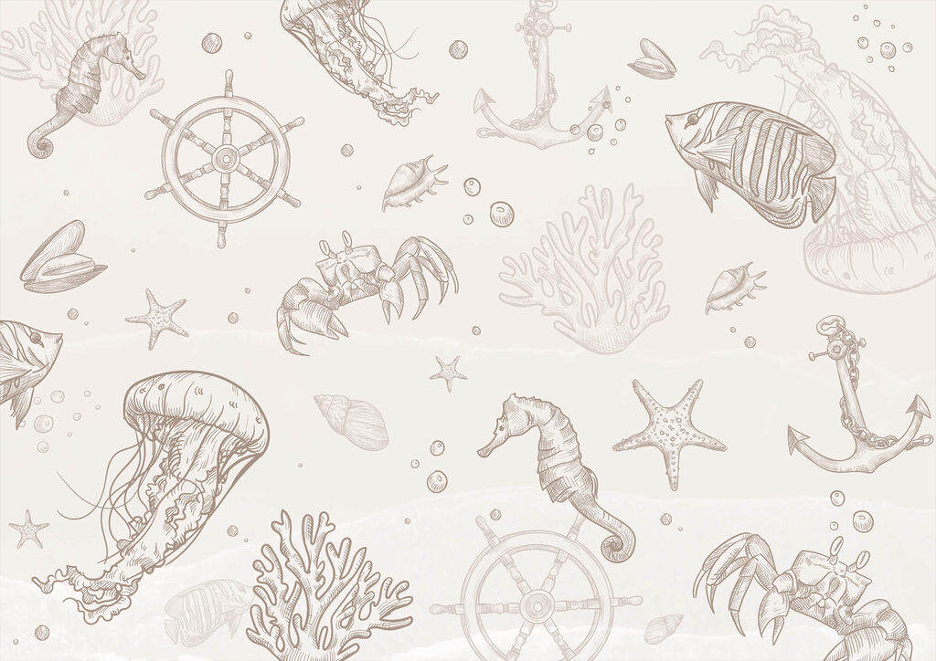 Pattern of sea creatures
