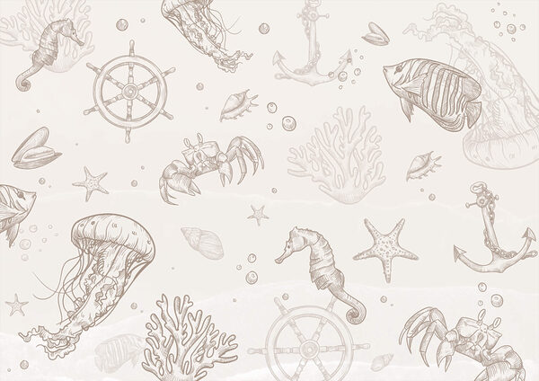Pattern of sea creatures