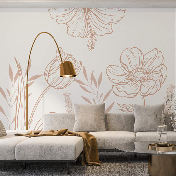 Delicado diseño floral lineal