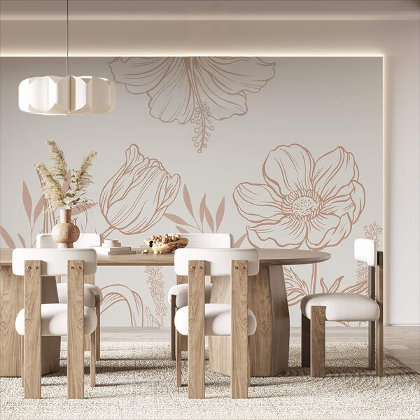 Delicado diseño floral lineal