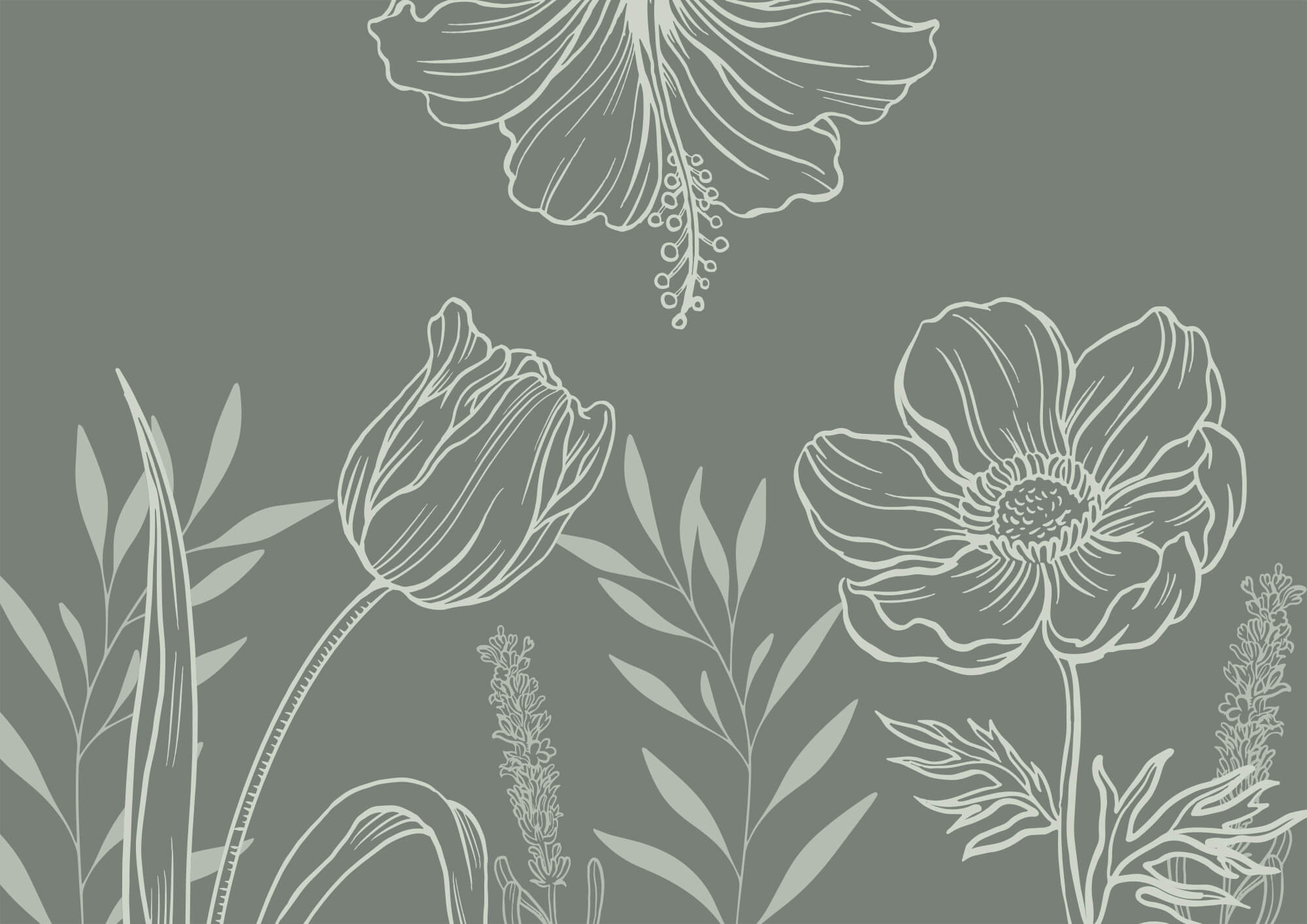 Soft blooms on a muted backdrop
