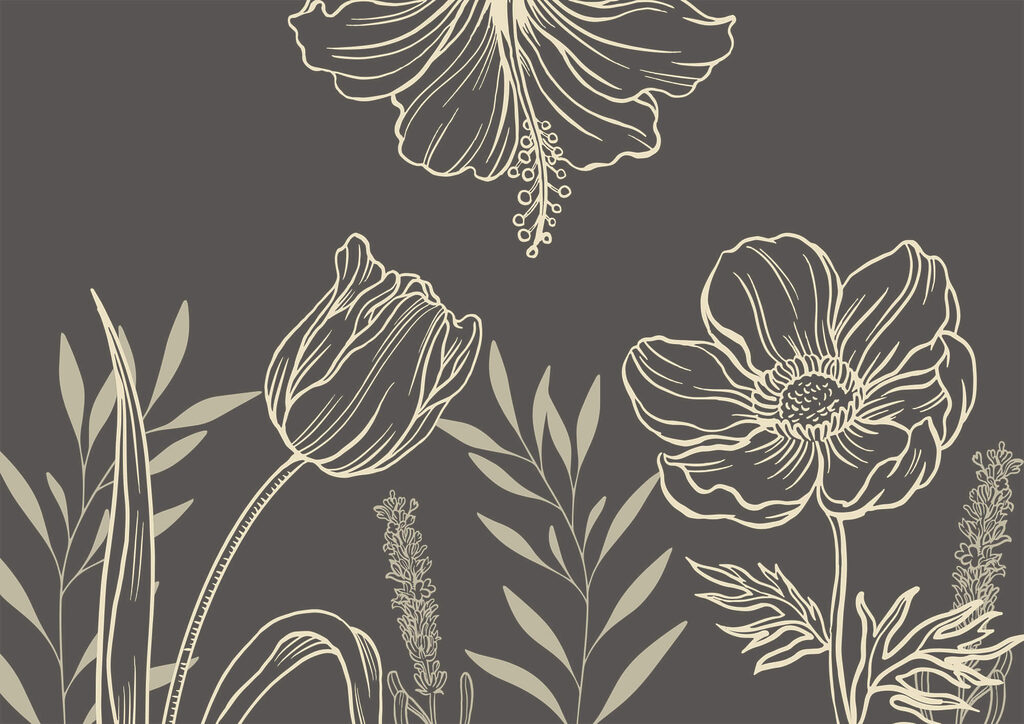 Delicado diseño floral lineal Delicado diseño floral lineal