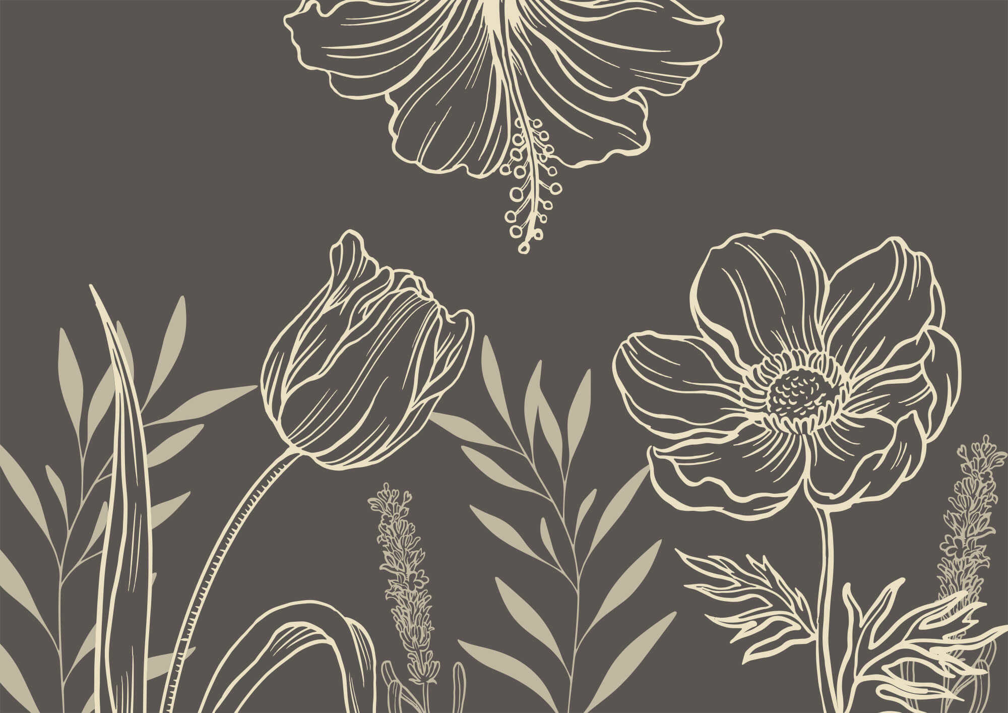 t00006p - Delicado diseño floral lineal - tegory